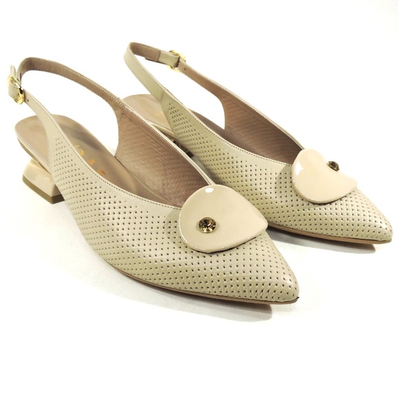 ALESSANDRO DI MARIA 🇮🇹 WOMEN'S BEIGE LEATHER COMFORT SUMMER SANDALS - Picture 2 of 7